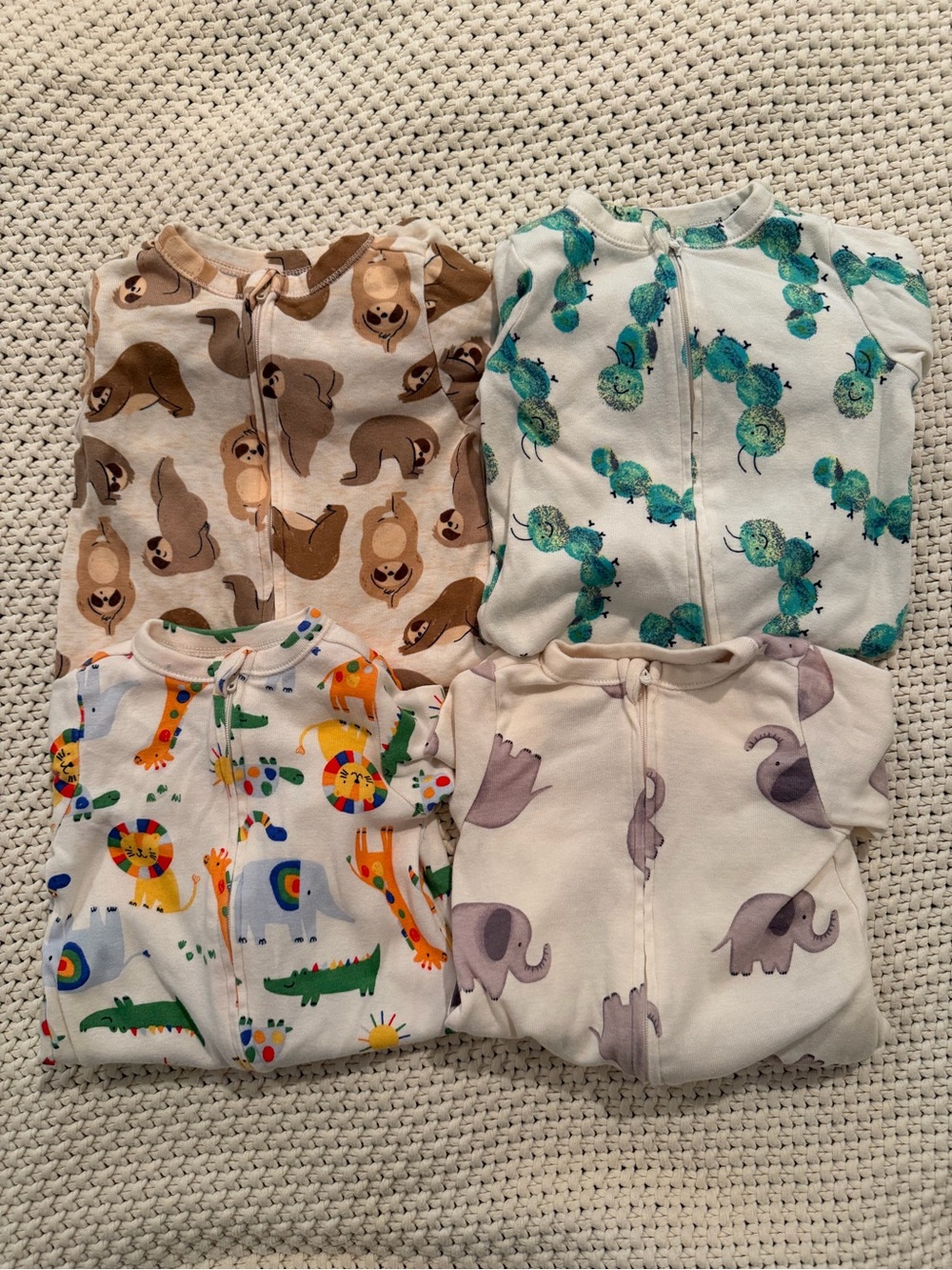 4 Old Navy Sleep and Play 2-Way Zip Prints